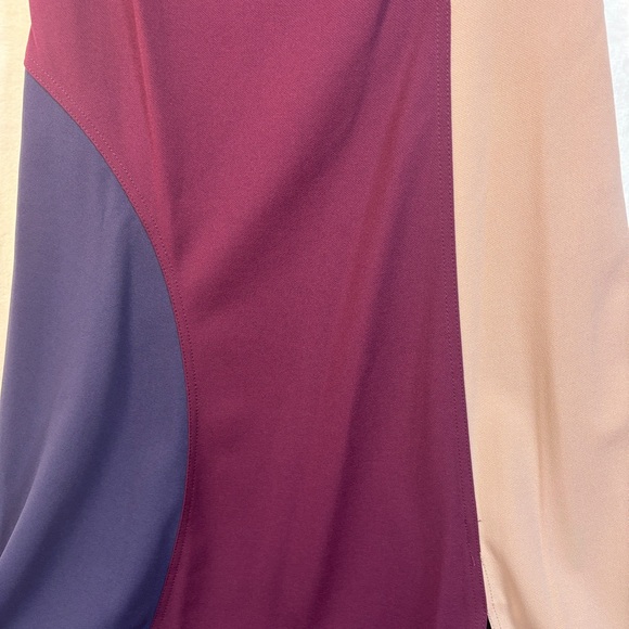 Donna Karan New York Women's Cap-Sleeve Colorblocked Sheath Midi Dress Size 14 - Picture 5 of 13